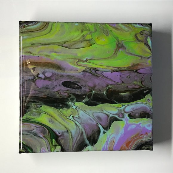 NWOT Fluid Art Abstract Painting, Acrylic Pour - Picture 2 of 15